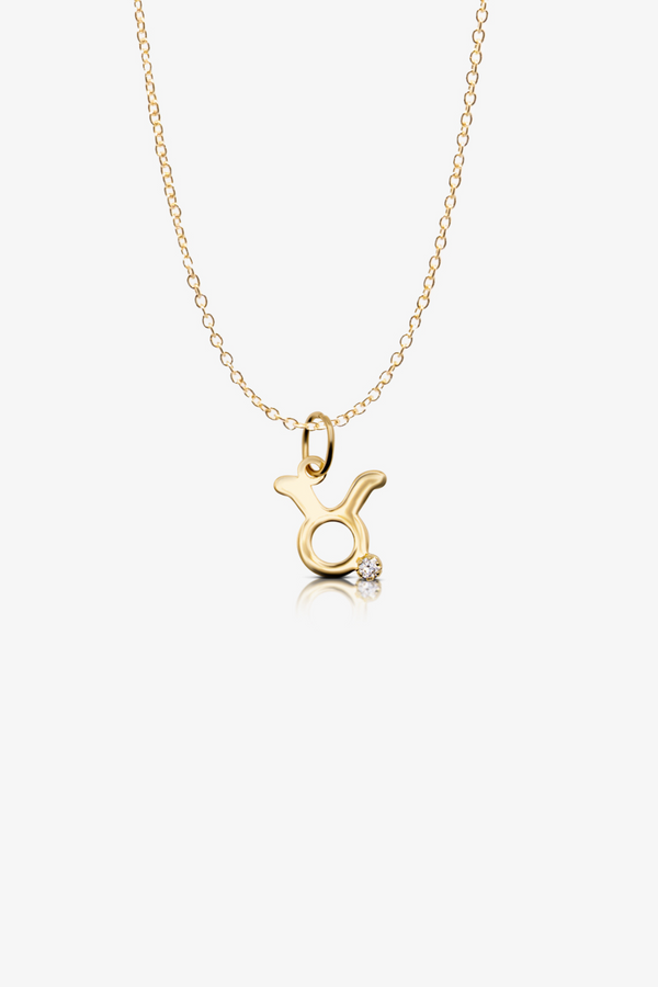 Taurus 14k Pure Gold Necklace With Diamond