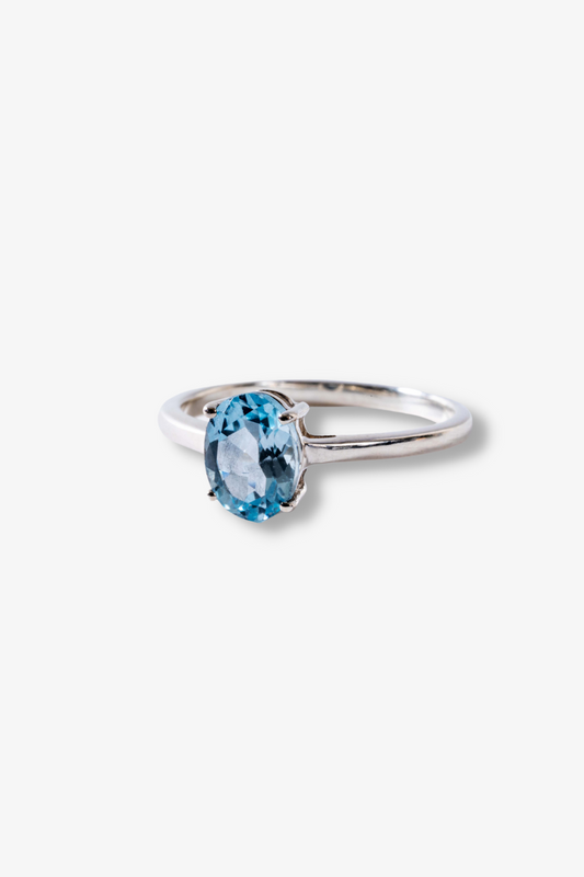 Blue Topaz Crystal Ring