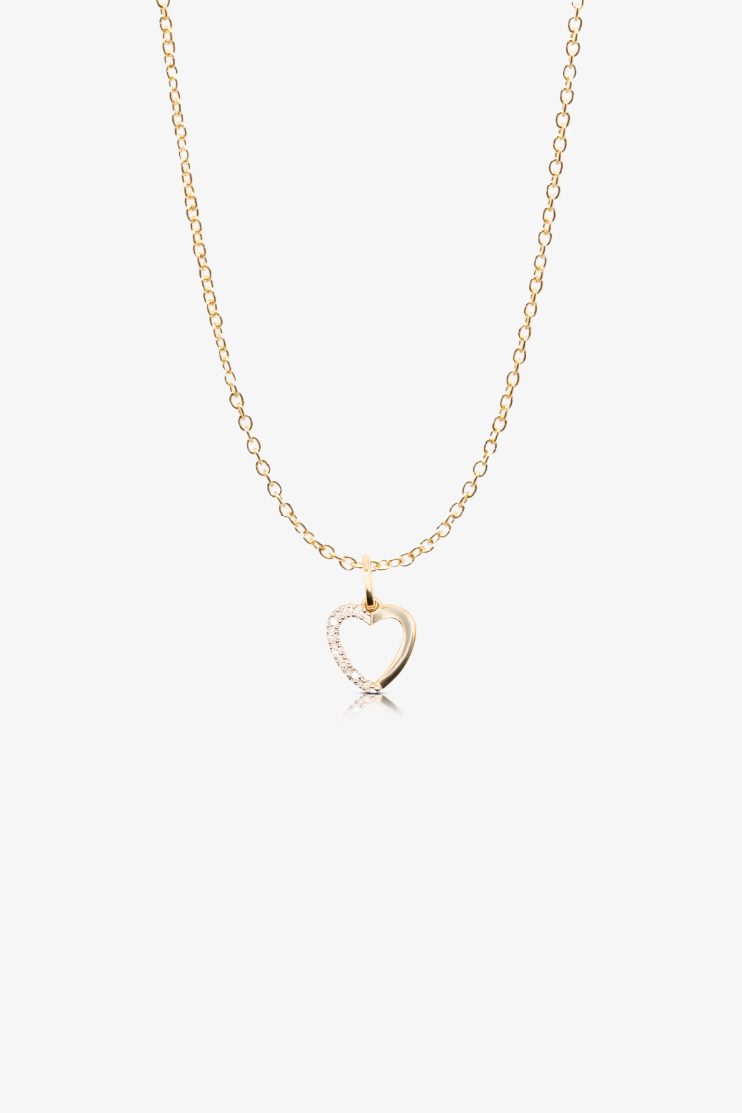 14k Gold REAL Gold Heart Necklace With Diamonds