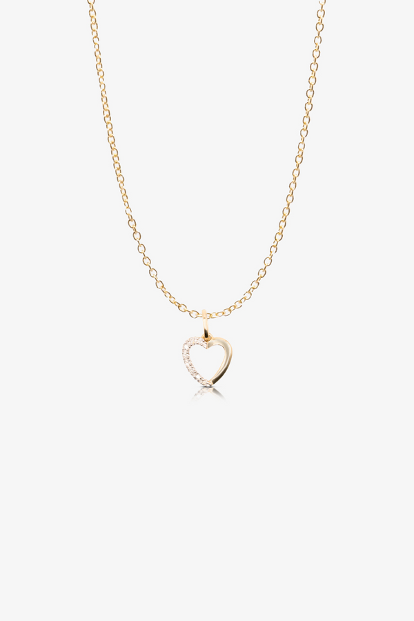 14k Gold REAL Gold Heart Necklace With Diamonds