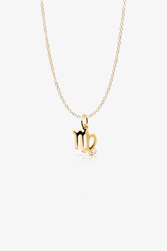 Virgo 14k Pure Gold Necklace With Diamond