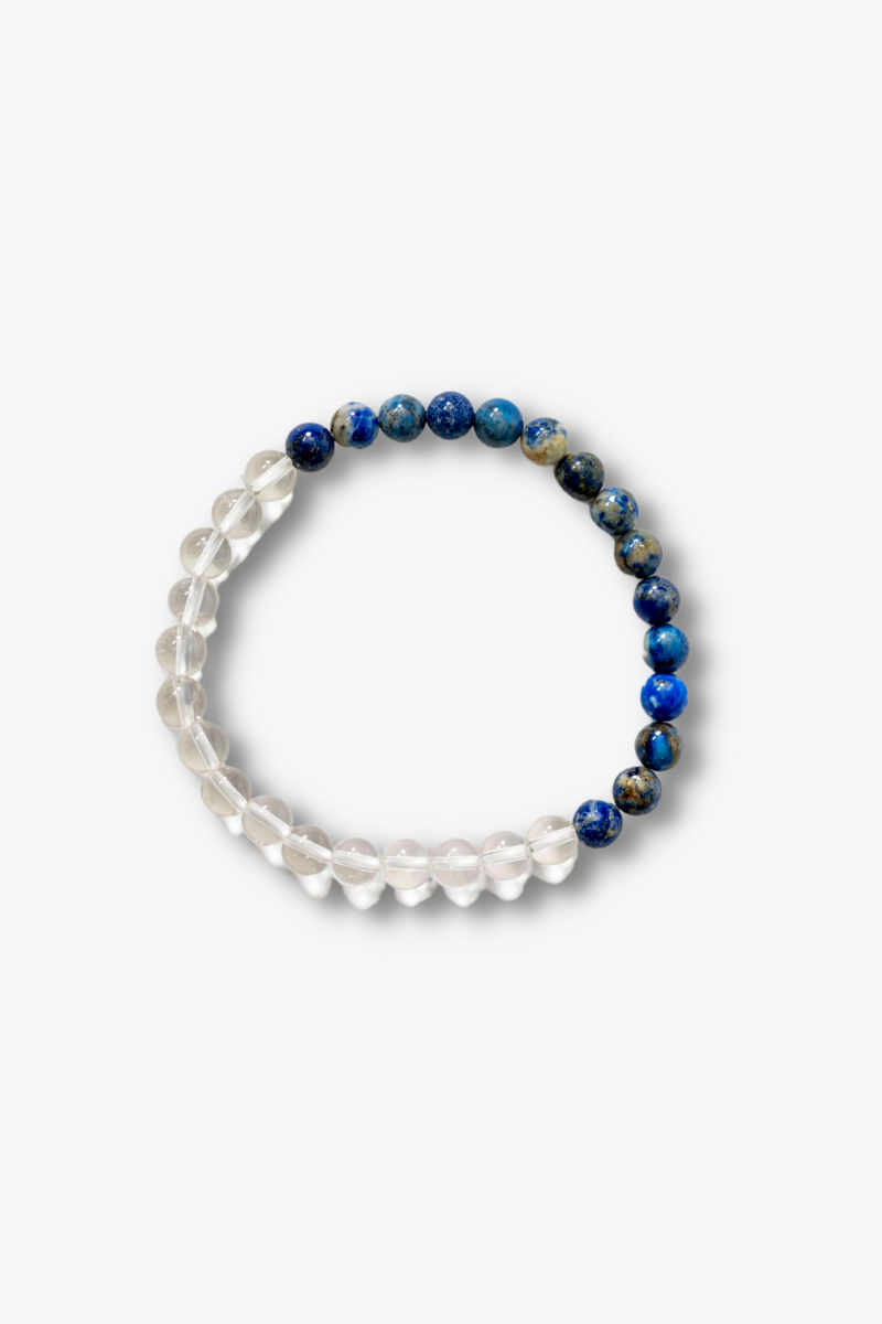 Lapis Lazuli and Clear Quartz - Meditation/Manifestation Intention Bracelet