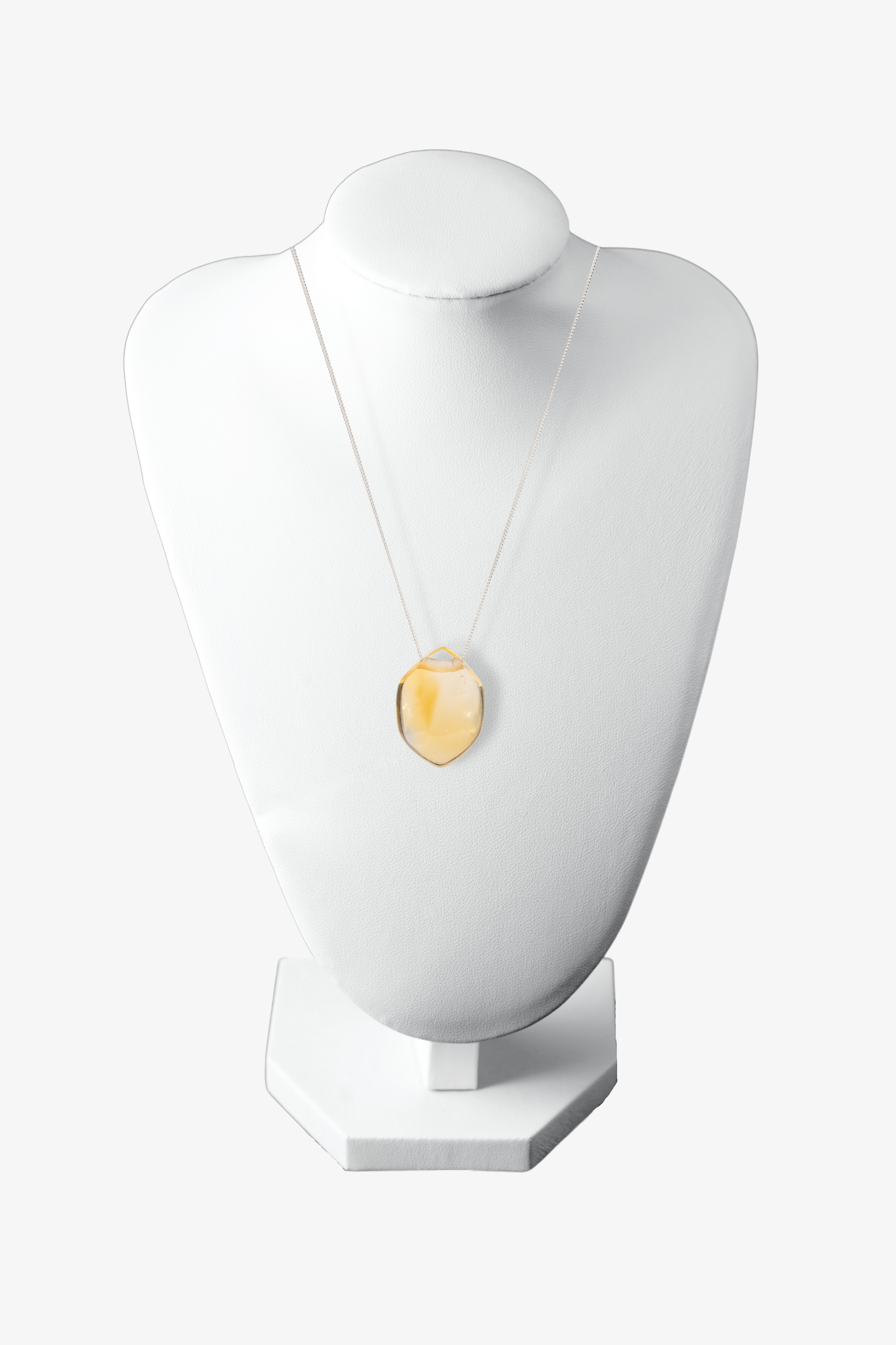 Citrine Drilled Freeform Rare Sterling Silver Necklace