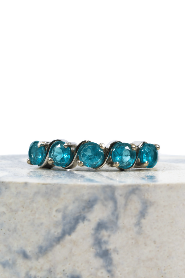Neon Apatite Sterling Silver Ring
