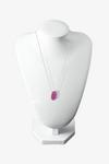 Ruby Drilled Freeform Rare Sterling Silver Necklace