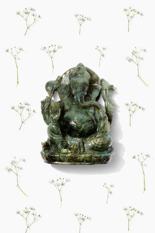 Labradorite Ganesha Statue