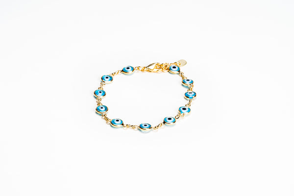 Turquoise Evil Eye 18K Gold Plated Bracelet.