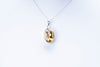 Large Faceted Citrine Sterling Silver Pendant.