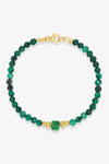 Garnet and Jade Gold Vermeil Crystal Bracelet - Fortune