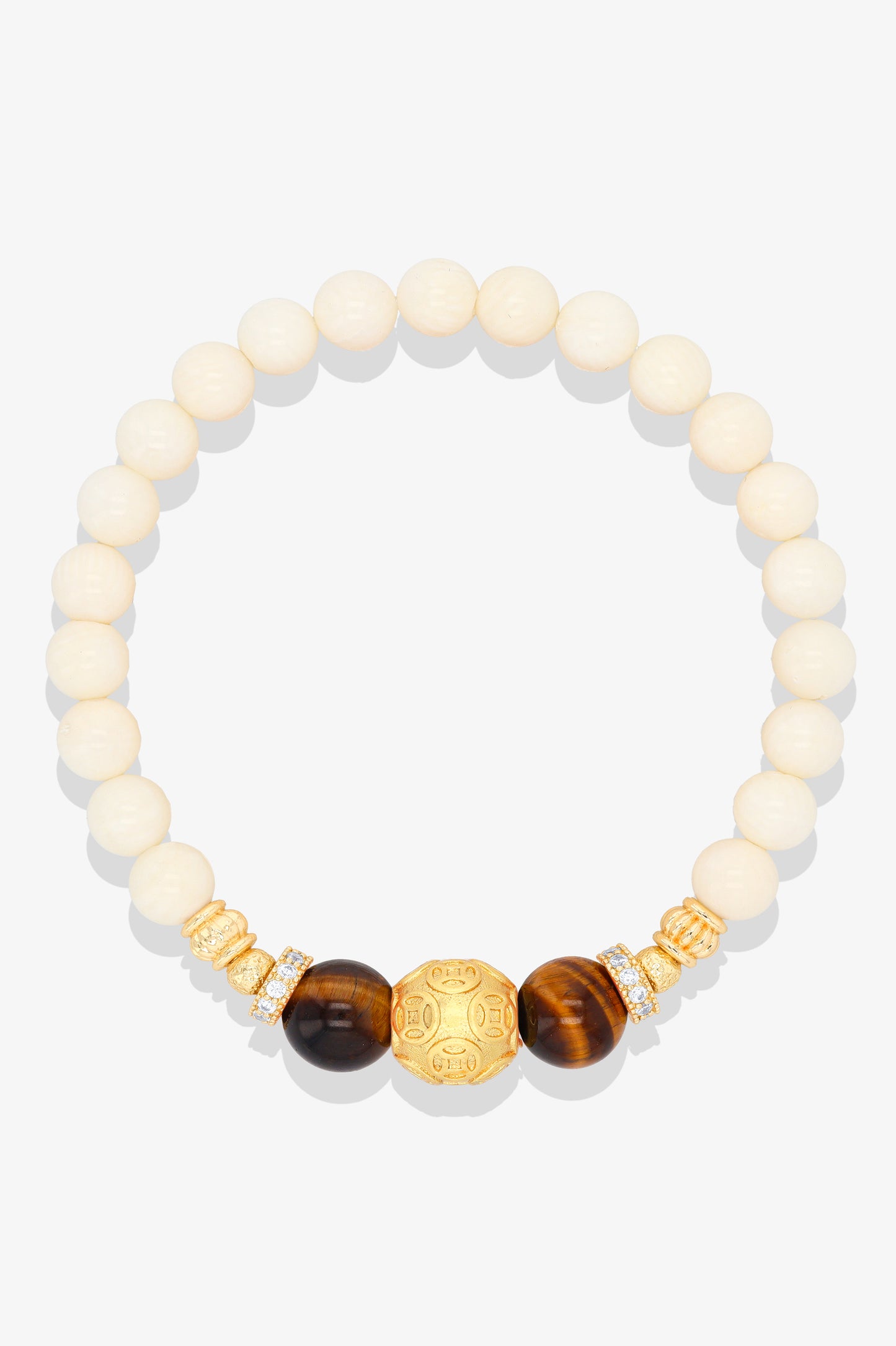 White Coral 18k Gold Vermeil Money Magnet Charm Amethyst Bracelet