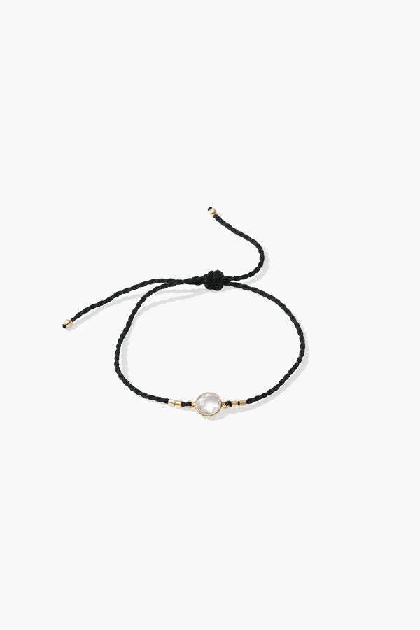 Clear Quartz Threaded Bezel Bracelet