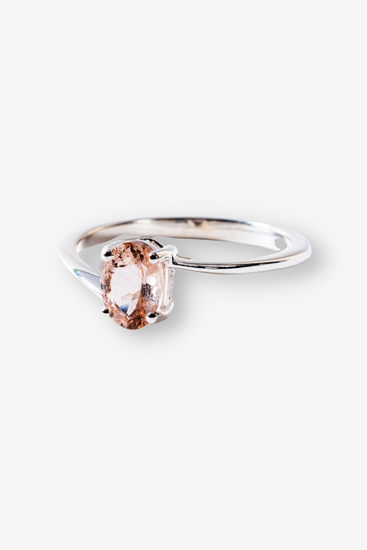 Morganite Crystal Ring