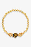 Spiritual Lucky Infinity Coin Bijoux with 10K Gold Beads Bracelet