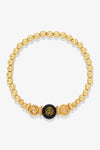 Spiritual Lucky Infinity Coin Bijoux with 10K Gold Beads Bracelet