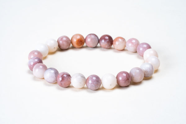 Strawberry Agate Beaded Bracelet.