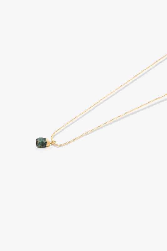 The Taurus' Euphoric Emerald Birthstone With 14k Gold Necklace