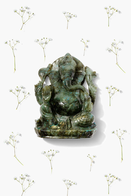 Labradorite Ganesha Statue - Eat.Read.Love.