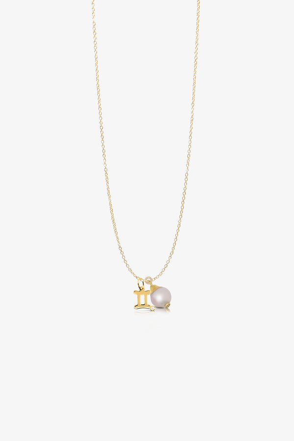 The Gemini's Perfect Pearl Birthstone With 14k Gold Necklace