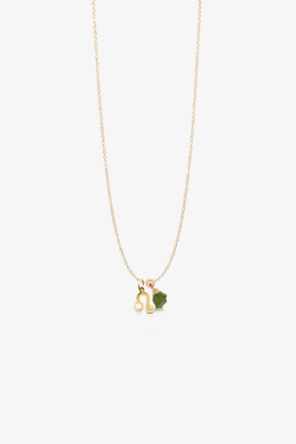 The Leo's Powerful Peridot Birthstone With 14k Gold Necklace