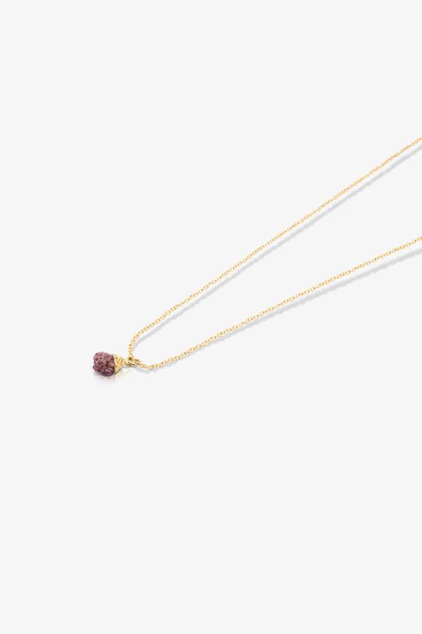 The Cancer's Radiant Ruby Birthstone With 14k Gold Necklace