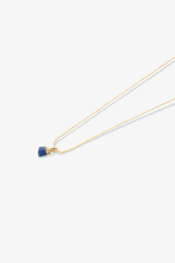 The Virgo's Starry Sapphire Birthstone With 14k Gold Necklace